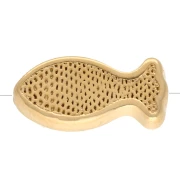 Perla a forma di occhio 6x13 mm - Resina epossidica - Dorato con oro fino Blu Bianco x 1
