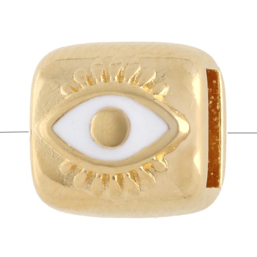 Occhiello rettangolare 7,5x8 mm per pizzo da 5 mm - Dorato con oro fino x 1