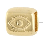 Occhiello rettangolare 7,5x8 mm per pizzo da 5 mm - Dorato con oro fino x 1