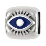 Argentato brunito - Pistoncino rettangolare a occhiello 7,5x8 mm per laccio 5 mm Placcatura argento antico fine x 1 Pistoncino rettangolare a occhiello 7,5x8 mm per laccio 5 mm Placcatura argento antico fine x 1