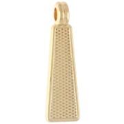 Pendente trapezoidale 21,5x6 mm con resina epossidica - Dorato con oro fino - Arancione x1