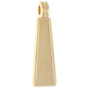 Pendente trapezoidale 21,5x6 mm con resina epossidica - Dorato con oro fino - Arancione x1
