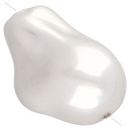Perla a goccia irregolare 22x16 mm, imitazione perla d'acqua dolce - Bianco perlato x1