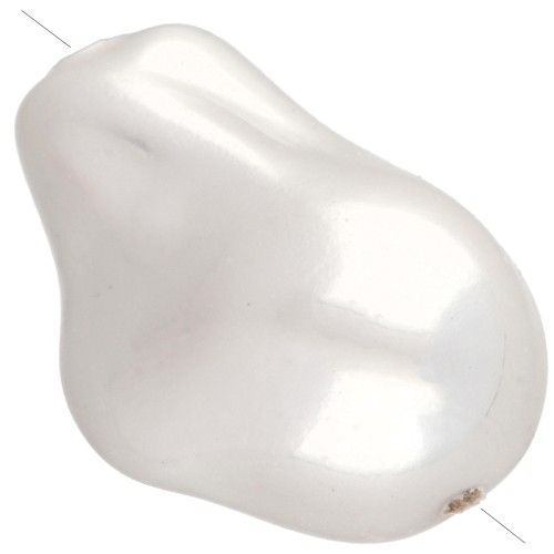 Perla a goccia irregolare 22x16 mm, imitazione perla d'acqua dolce - Bianco perlato x1