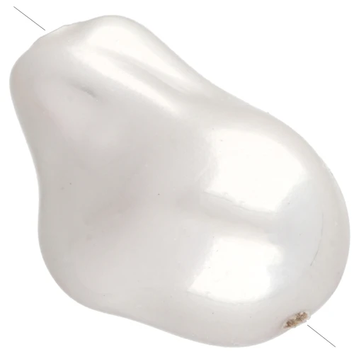 Perla a goccia irregolare 22x16 mm, imitazione perla d'acqua dolce - Bianco perlato x1
