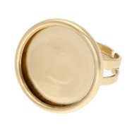 Anello regolabile per cabochon da 18 mm - Placcato oro 3 micron x1