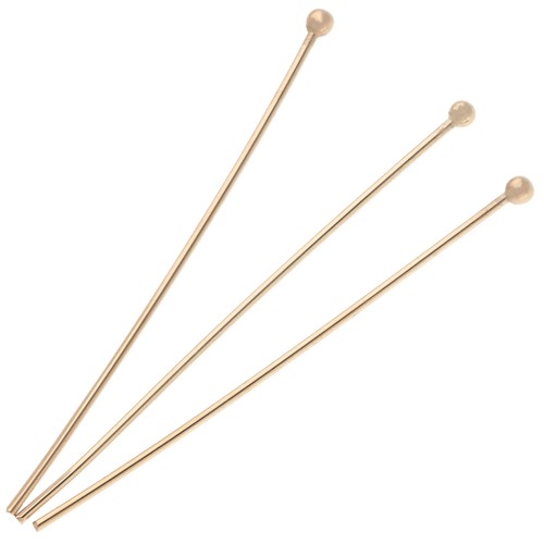 Chiodini pallina 43x0,8 mm - 3 micron Targhette oro x6