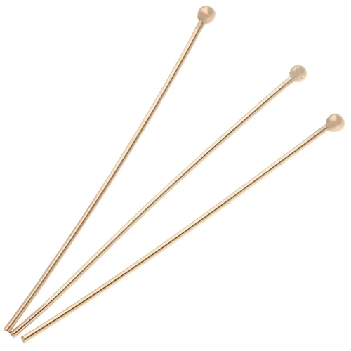 Chiodini pallina 43x0,8 mm - 3 micron Targhette oro x6