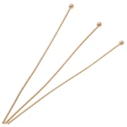 Chiodini pallina 52x0,8 mm - 3 micron Placcato oro x6