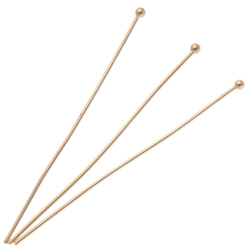 Chiodini pallina 52x0,8 mm - 3 micron Placcato oro x6