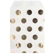 Bustina di carta 10x13 cm - motivo a pois - Bianco - Dorato x1