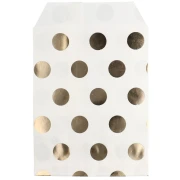 Bustina di carta 10x13 cm - motivo a pois - Bianco - Dorato x1