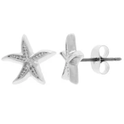 Orecchini a stella marina 12 mm - Placcatura fine in argento x2