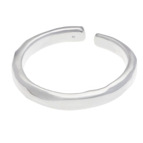 Anello regolabile con martello - Misura da 56 a 62 - Placcatura in argento x1