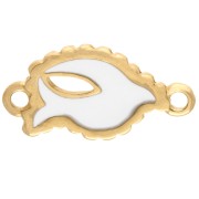 Distanziatore per uccelli 20x10 mm con resina epossidica - Dorato con oro fino - Bianco x1