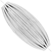 Perla olivacea striata 25x10 mm - Godron - Placcatura in argento fino x1