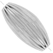 Perla olivacea striata 21x9 mm - Godron - Placcatura in argento fino x1