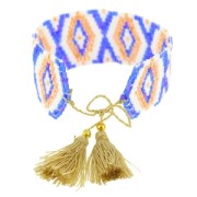 Bracciale tessuto di perle motivo navajo 28 mm Light Peach/Sand