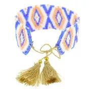 Bracciale tessuto di perle motivo navajo 28 mm Light Peach/Sand