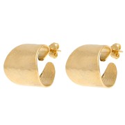 Orecchini a cerchio larghi aperti martellati da 19 mm - Dorati con oro fino x2
