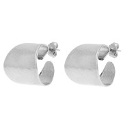 Orecchini a cerchio larghi aperti martellati da 19 mm - Placcatura in argento fino x2