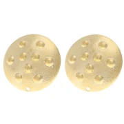 Orecchini perno rotondi da 20 mm con effetto borchiato - Dorati con oro fino x2