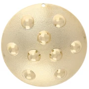 Pendente rotondo da 35 mm con effetto borchie - Dorato con oro fino x1
