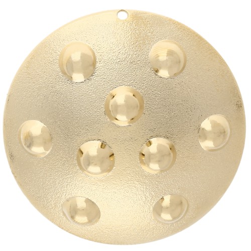 Pendente rotondo da 35 mm con effetto borchie - Dorato con oro fino x1