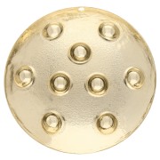 Pendente rotondo da 35 mm con effetto borchie - Dorato con oro fino x1