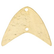 Oro 24 Carati - Distanziatore a spina di pesce martellato 19x23 mm - Dorato con oro fino x1 Distanziatore a spina di pesce martellato 19x23 mm - Dorato con oro fino x1