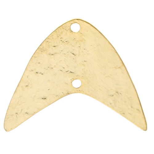 Distanziatore a spina di pesce martellato 19x23 mm - Dorato con oro fino x1