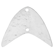 Distanziatore a spina di pesce martellato 19x23 mm - Rivestimento in argento fino x1
