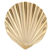 Fermaglio per foulard a forma di conchiglia 38x34 mm con effetto plissettato - Dorato con oro fino x1