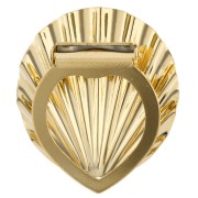 Fermaglio per foulard a forma di conchiglia 38x34 mm con effetto plissettato - Dorato con oro fino x1