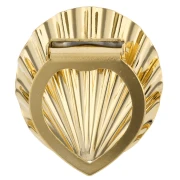 Fermaglio per foulard a forma di conchiglia 38x34 mm con effetto plissettato - Dorato con oro fino x1