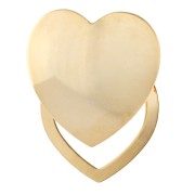 Fermaglio per foulard a forma di cuore bombato 30 mm - Dorato con oro fino x1