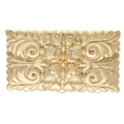 Spilla rettangolare 20x32,5 mm con motivo vintage - con 3 fori - Dorata con oro fino x1