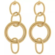 Regalo - Orecchini pendenti 60x25 mm in acciaio inox 304L Gold x2