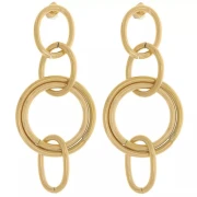 Regalo - Orecchini pendenti 60x25 mm in acciaio inox 304L Gold x2