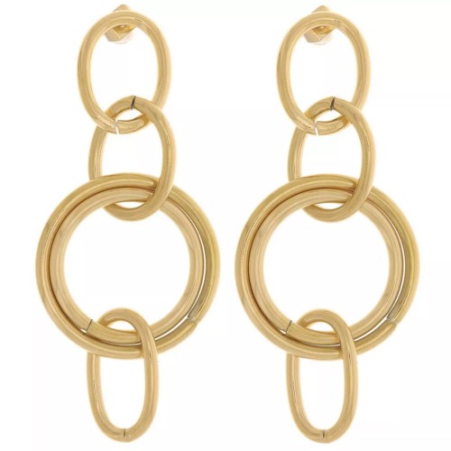 Regalo - Orecchini pendenti 60x25 mm in acciaio inox 304L Gold x2