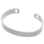 Regalo - Bracciale ovale a 2 fori da 16 cm - Rodio x1