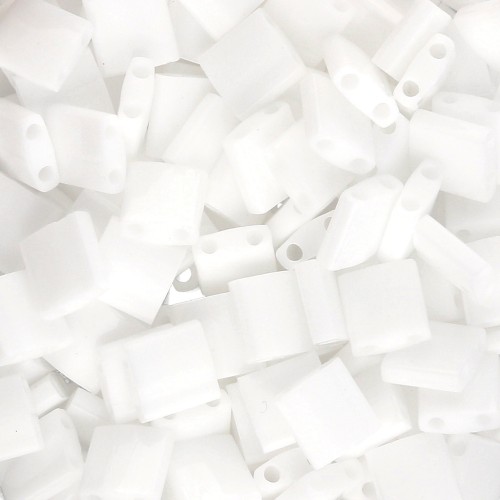Perline Miyuki Tila 5x5x1,9 mm TL-0402 - Bianco confezione da 100g