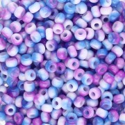 Perline Miyuki 8/0 55056 - Bianco opaco e blu funky, 8 g