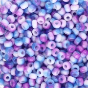 Perline Miyuki 8/0 55056 - Bianco opaco e blu funky, 8 g