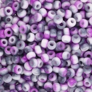 Perline Miyuki 8/0 55060 - Bianco opaco e viola funky, 8 g