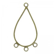 Separatori orecchini 3 anellini forma goccia 42 mm bronzo x2