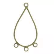 Separatori orecchini 3 anellini forma goccia 42 mm bronzo x2