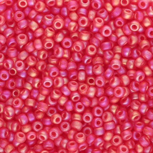 Rocaille Miyuki 11/0 140FR - Trasparente rosso chiaro AB opaco x8 g