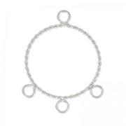 Separatori orecchini 3 anellini forme rotonda 28 mm Placcatura argento fino x2