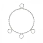 Separatori orecchini 3 anellini forme rotonda 28 mm Placcatura argento fino x2